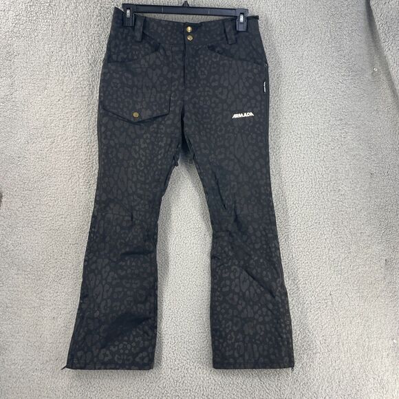 Armada Women's Black Leopard Print Track Pants - Picture 1 of 16